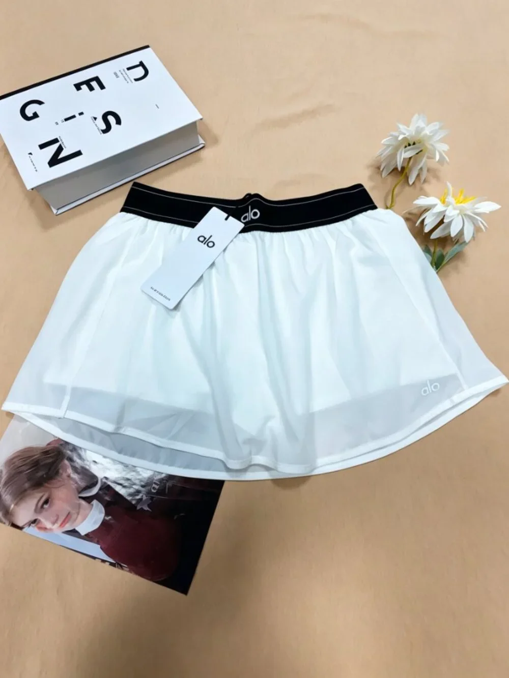 🤍NWT ALO Yoga Match Point Tennis Skirt White🎾Built-In Shorts